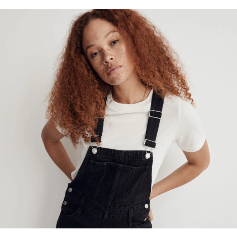 Madewell Overalls in Black Lunar Wash Size 0‎